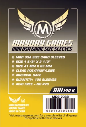 Mayday: Mini USA Game Card Sleeves 41 x 63 mm (100 Stck) (7039)