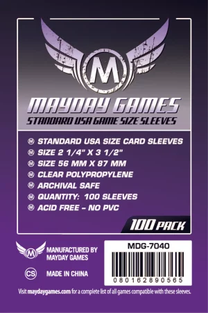 Mayday: Standard USA Game Card Sleeves 56 x 87 mm (100 Stck) (7040)