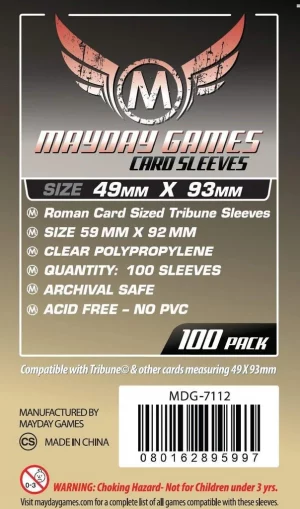 Mayday Games: Roman Sized Card Sleeves 49 x 93 mm (100 Stck) (7112)