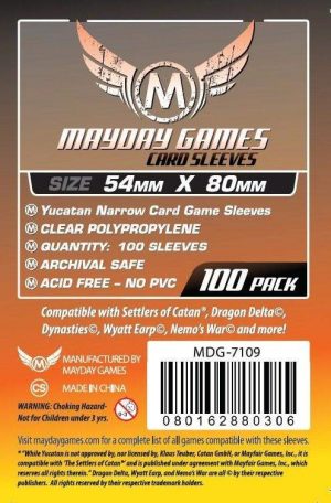 Mayday Games: Yucatan Narrow Game Card Sleeves 49 x 93 mm (100 Stck) (7109)