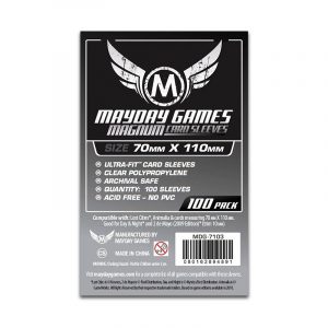 Mayday Card Game Sleeves: Magnum Silver Card Sleeves: 70 x 110 mm (100 Stck.) "Lost City" - Mayday 7103