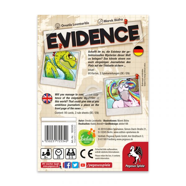 Pegasus Spiele: Evidence - Edition Spielwiese