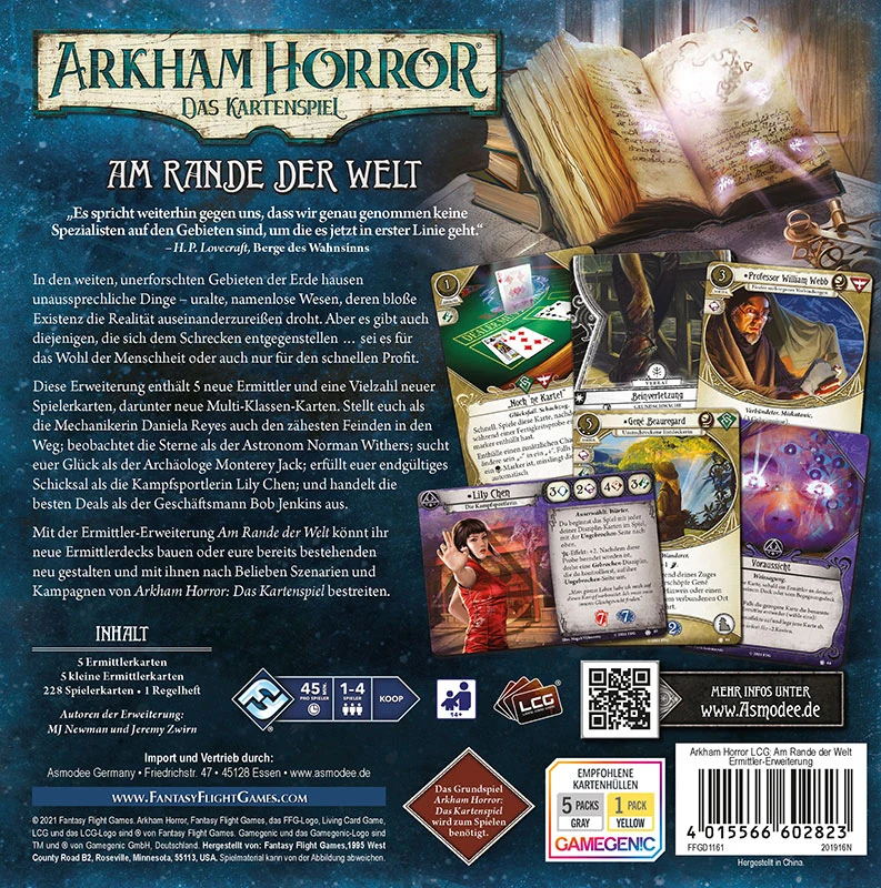 Fantasy Flight Games: Arkham Horror – Das Kartenspiel – Am Rande der Welt Ermittler-Erweiterung (DE) (FFGD1161)