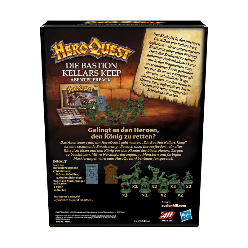 Avalon Hill / Hasbro: HeroQuest – Die Bastion Kellars Keep – Abenteuerpack (DE) (HASD0050)