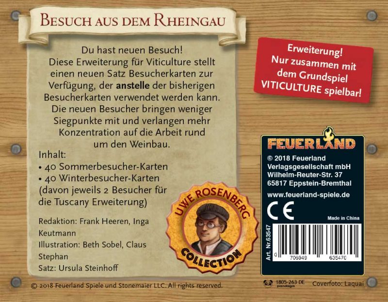 Feuerland Spiele: Viticulture – Besuch aus dem Rheingau (DE) (1378-705)