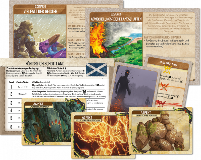 Pegasus Spiele: Spirit Island – Nation Schottland, Szenarien und Kartenerweiterung (Promo) Erweiterung (Deutsch) (90009G)