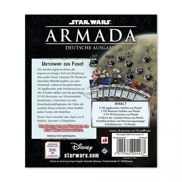 Fantasy Flight Games: Star Wars – Armada – Galaktisches Imperium - Sternenjägerstaffeln des Imperiums 2 - Erweiterung (Deutsch)