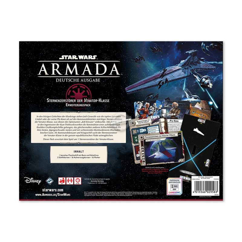Fantasy Flight Games: Star Wars – Armada – Galaktische Republik - Sternenzerstörer der Venator-Klasse - Erweiterung (Deutsch)
