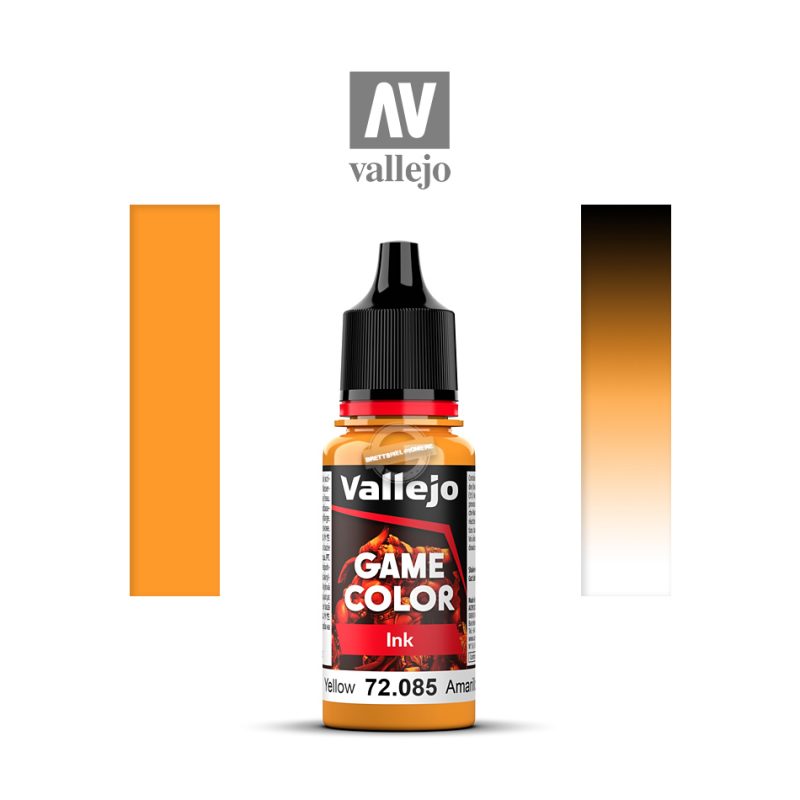Acrylicos Vallejo: Game Color Ink / Washes – Yellow – 18 ml (VA72085)