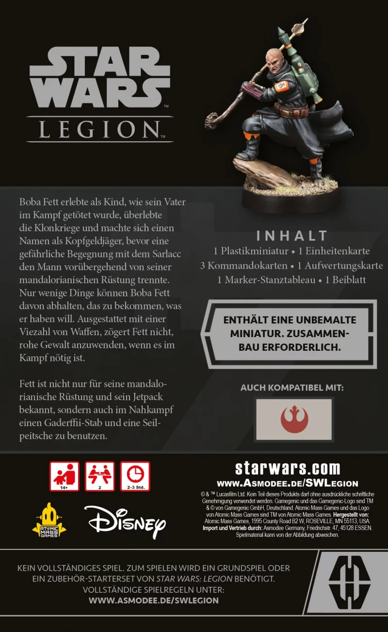 Atomic Mass Games: Star Wars Legion – Söldner - Boba Fett (Daimyo) Erweiterung (Deutsch) (FFGD4698)