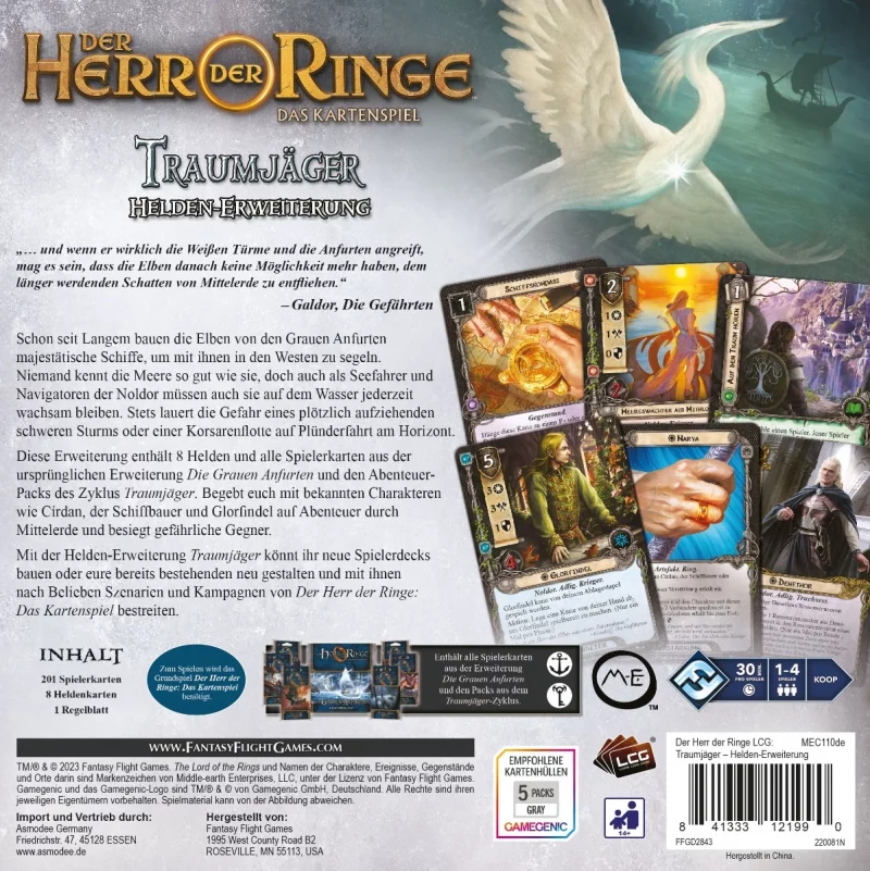 Fantasy Flight Games: Der Herr der Ringe – Das Kartenspiel – Traumjäger Helden Erweiterung (Deutsch) (FFGD2843)