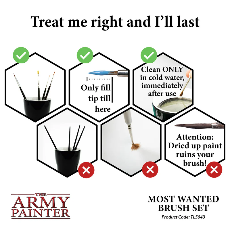 The Army Painter: Wargamer Brush – Most Wanted Brush Set