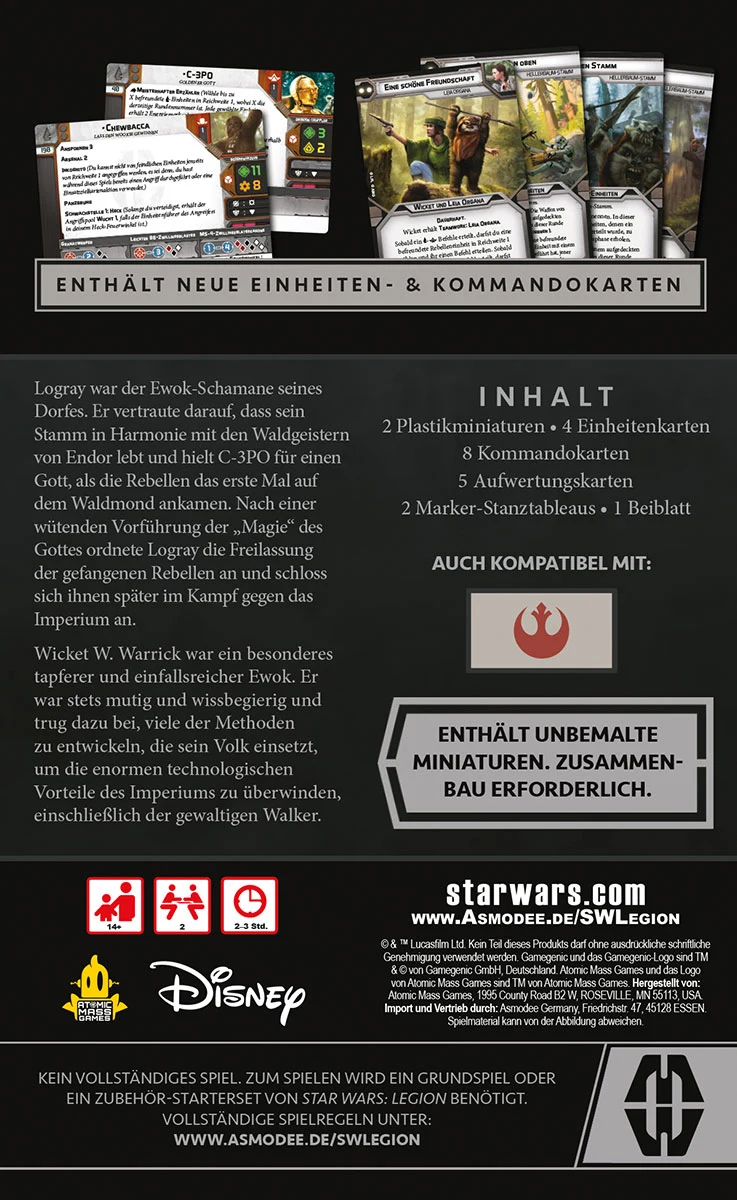 Atomic Mass Games: Star Wars Legion – Rebellenallianz - Ewok Logray & Wicket Erweiterung (Deutsch) (FFGD4706)