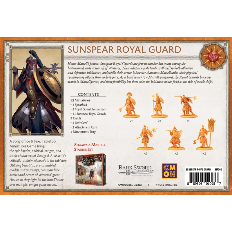 Cool Mini Or Not: A Song of Ice & Fire – Martell Sunspear Royal Guard (Königliche Garde von Sonnspeer) Erweiterung (Deutsch) (CMND0246)