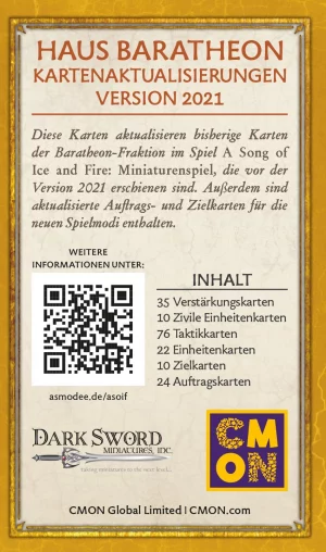 Cool Mini Or Not: A Song of Ice & Fire – Haus Baratheon – Kartenaktualisierungen (DE) (CMND0182)