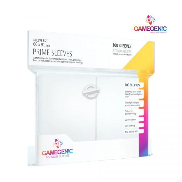 Gamegenic: PRIME Sleeves White (100) - 66 mm x 91 mm
