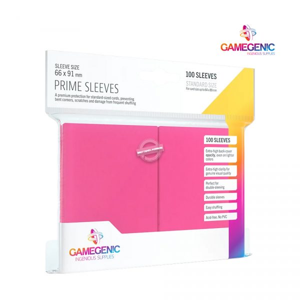 Gamegenic: PRIME Sleeves Pink (100) - 66 mm x 91 mm