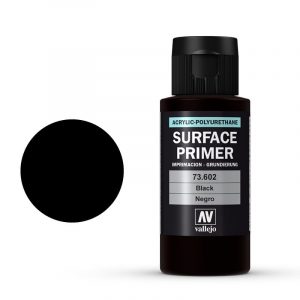Acrylicos Vallejo: Surface Primer - Airbrush – Black – 60 ml (VA73602)