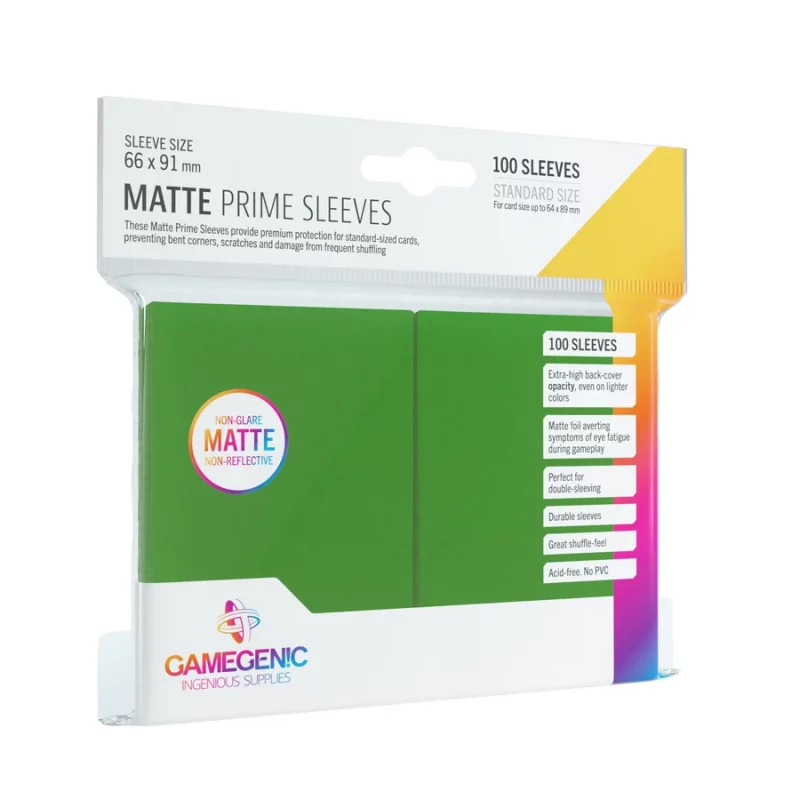 Gamegenic: Matte PRIME Sleeves Green (100) – 66 mm x 91 mm (GGS10031)
