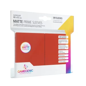 Gamegenic: Matte PRIME Sleeves Red (100) – 66 mm x 91 mm (GGS10027)