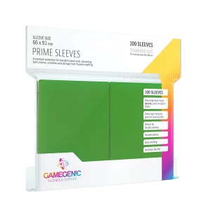 Gamegenic: PRIME Sleeves Green (100) – 66 mm x 91 mm (GGS10019)