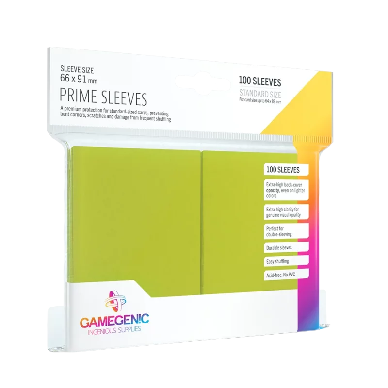 Gamegenic: PRIME Sleeves Lime (100) – 66 mm x 91 mm (GGS10022)