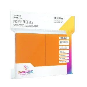 Gamegenic: PRIME Sleeves Orange (100) – 66 mm x 91 mm (GGS10023)