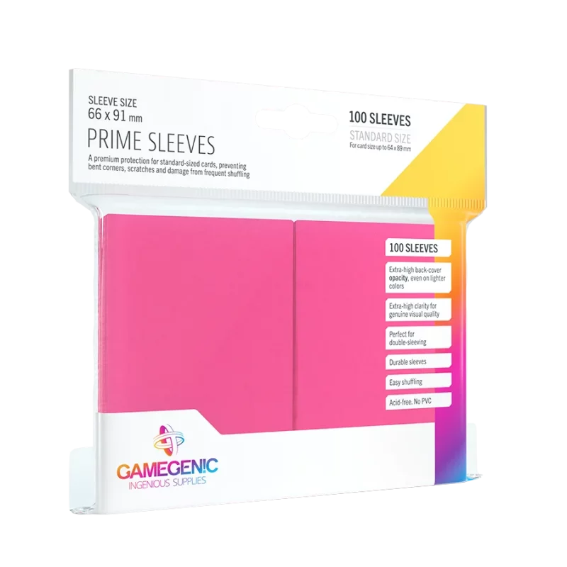 Gamegenic: PRIME Sleeves Pink (100) – 66 mm x 91 mm (GGS10024)