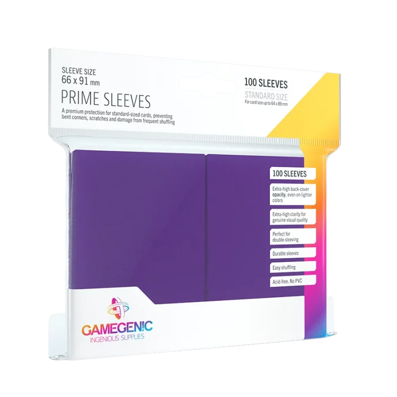 Gamegenic: PRIME Sleeves Purple (100) – 66 mm x 91 mm (GGS10021)