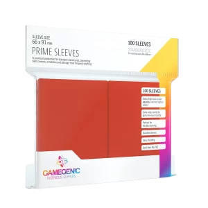 Gamegenic: PRIME Sleeves Red (100) – 66 mm x 91 mm (GGS10015)