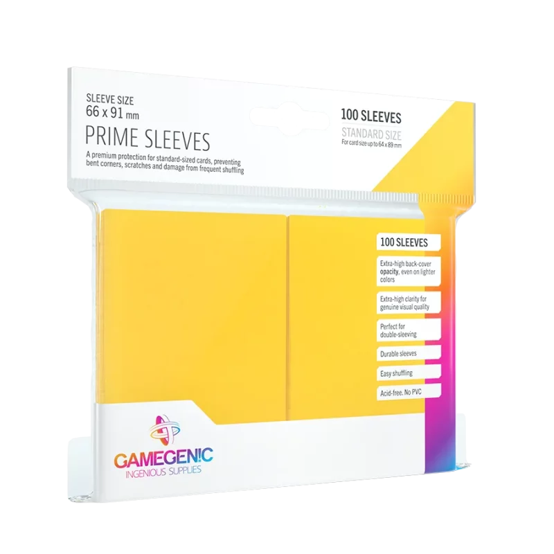 Gamegenic: PRIME Sleeves Yellow (100) – 66 mm x 91 mm (GGS10020)