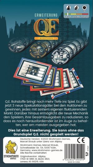 Strohmann Games: Q.E. – Quantitative Easing – Rohstoffe Erweiterung (Deutsch) (1757-1777)