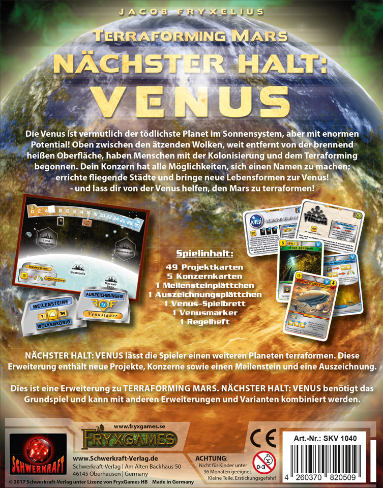 Schwerkraft-Verlag: Terraforming Mars – Nächster Halt Venus (DE) (SKV1040)