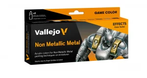 Acrylicos Vallejo: Game Color Farbsets – Non Metallic Metal Set – 8 x 18 ml (72193)