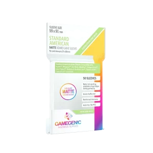 Gamegenic: MATTE Standard American-Sized Sleeves Clear – 59 mm x 91 mm (GGS10066)